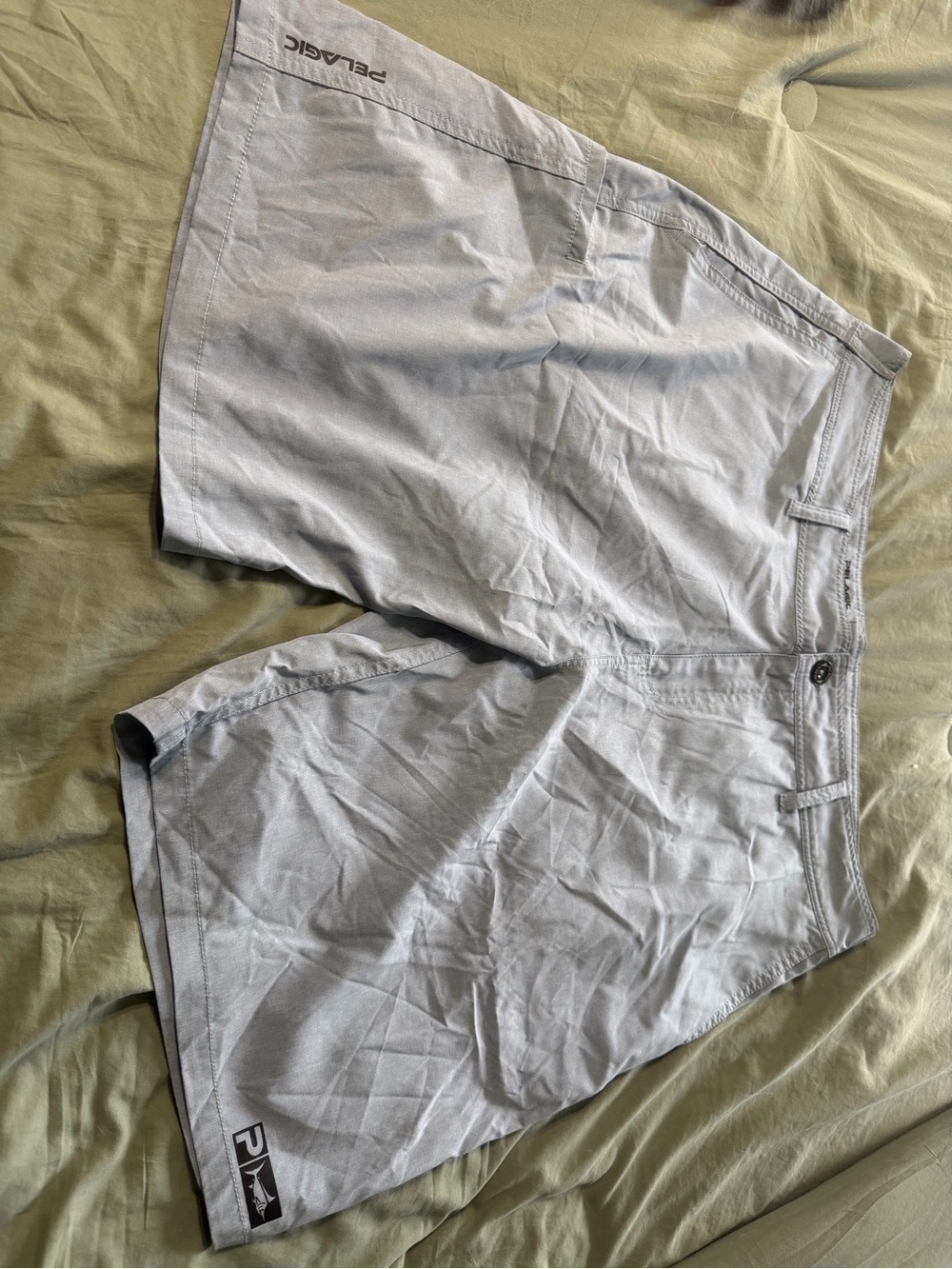 Pelagic Men's Light Gray Performance Flat-Front Shorts